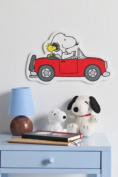 Peanuts Snoopy & Woodstock In The Car Wood Wall Sign