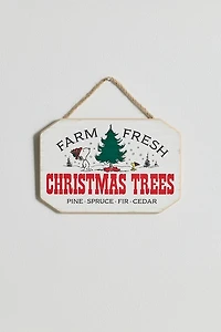 Peanuts Snoopy Christmas Tree Farm Wall Sign