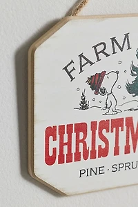 Peanuts Snoopy Christmas Tree Farm Wall Sign