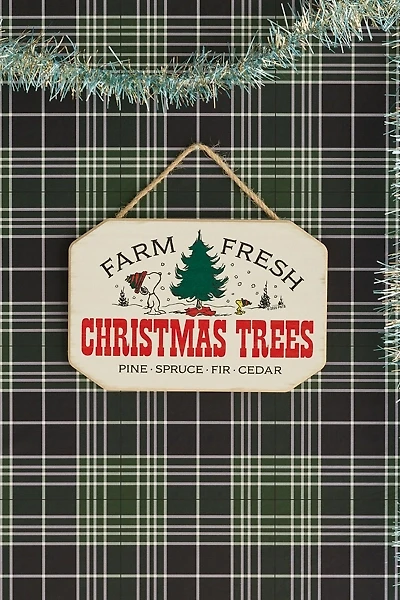 Peanuts Snoopy Christmas Tree Farm Wall Sign