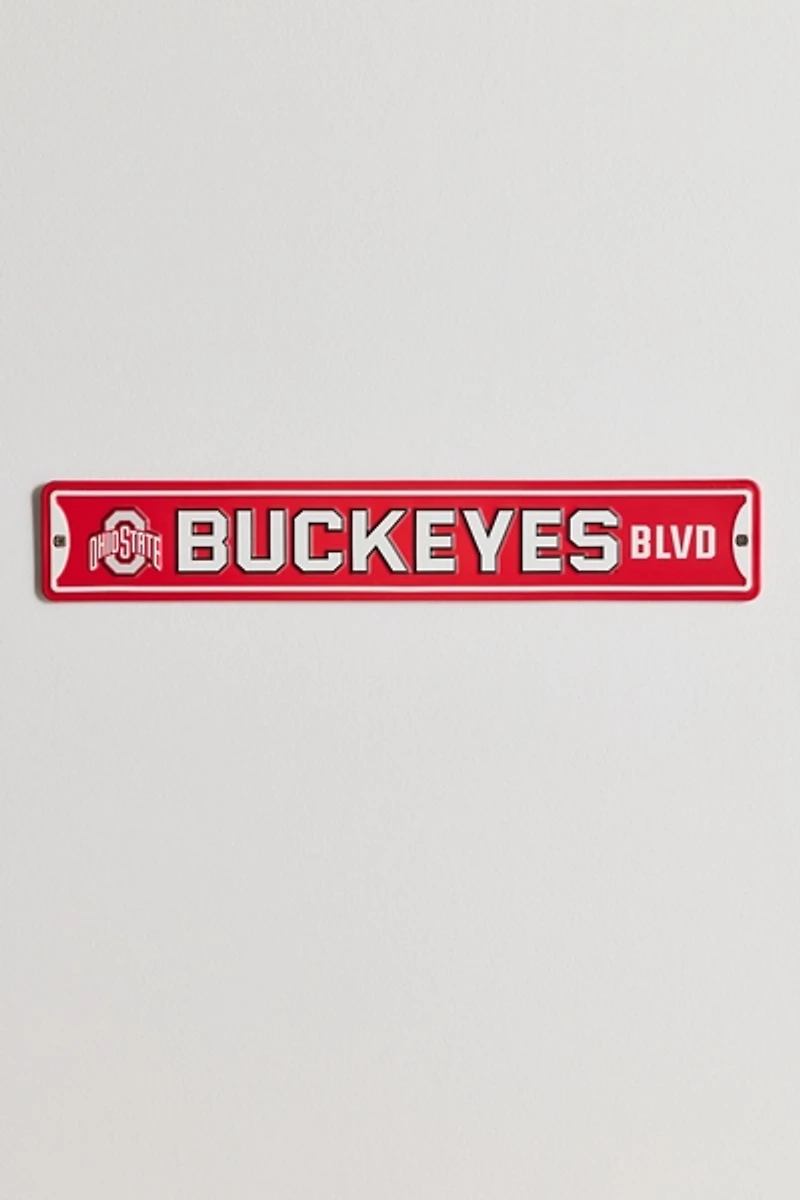 Ohio State University Buckeyes Blvd. Metal Street Wall Sign