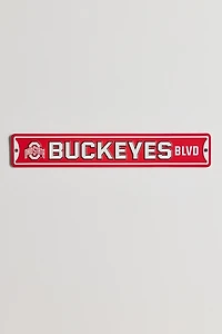 Ohio State University Buckeyes Blvd. Metal Street Wall Sign