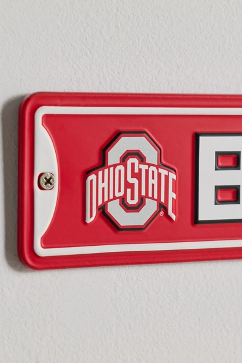 Ohio State University Buckeyes Blvd. Metal Street Wall Sign