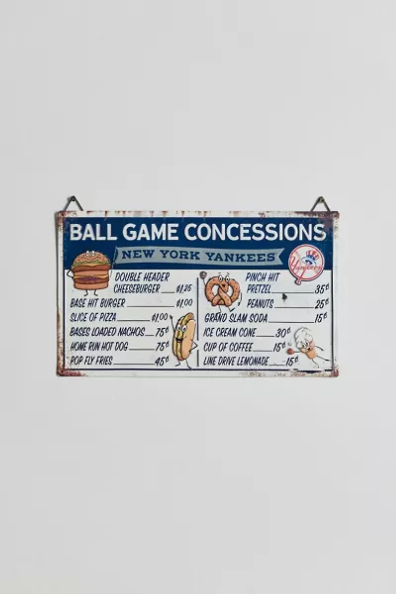 MLB New York Yankees Concession Metal Wall Sign