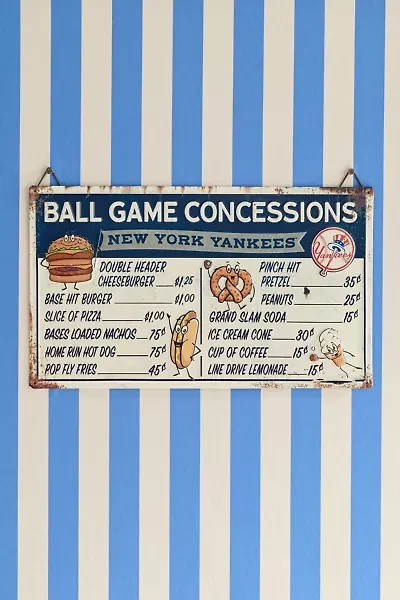 MLB New York Yankees Concession Metal Wall Sign