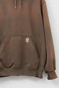 Vintage Y2K Carhartt Heavily Distressed Brown Hoodie Sweatshirt