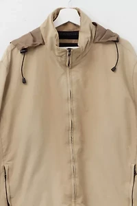 Vintage Y2K Distressed Khaki Hooded Parka Jacket
