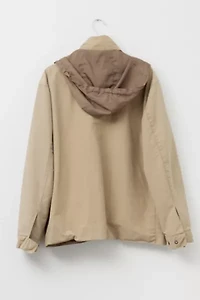 Vintage Y2K Distressed Khaki Hooded Parka Jacket