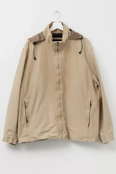 Vintage Y2K Distressed Khaki Hooded Parka Jacket