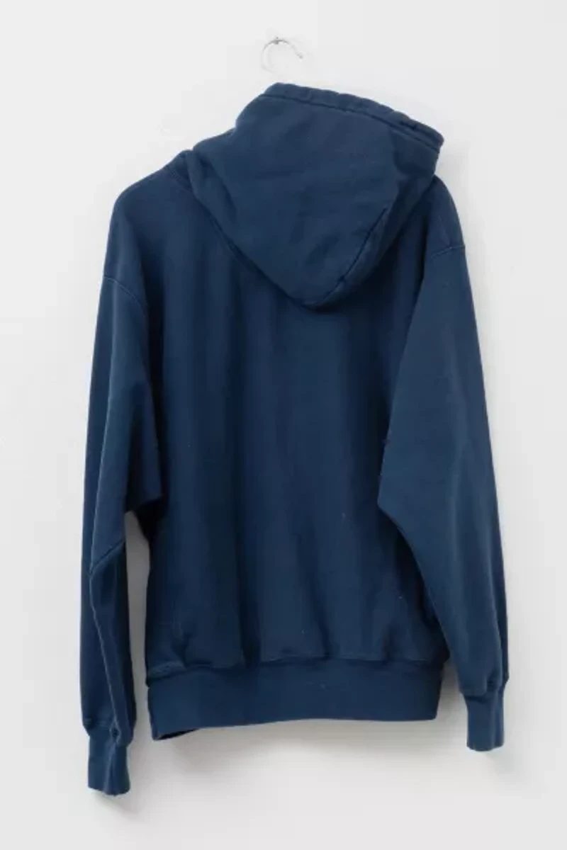 Vintage Y2K Distressed Champion Reverse Weave Heavyweight Navy Blue Hoodie Pullover Sweatshirt