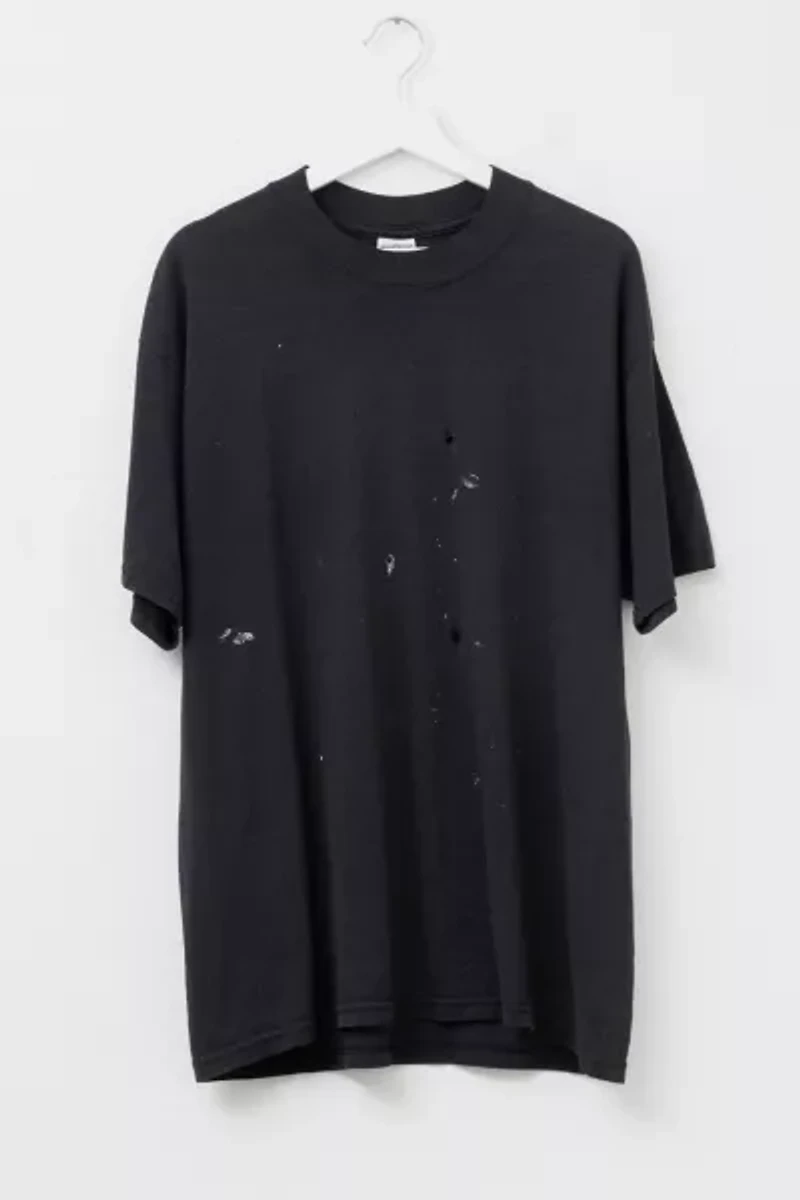Vintage Y2K Heavily Distressed Blank Black Painters T-Shirt