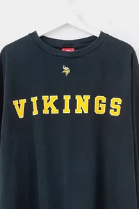 Vintage Y2K Minnesota Vikings NFL Black Graphic Long Sleeve T-Shirt