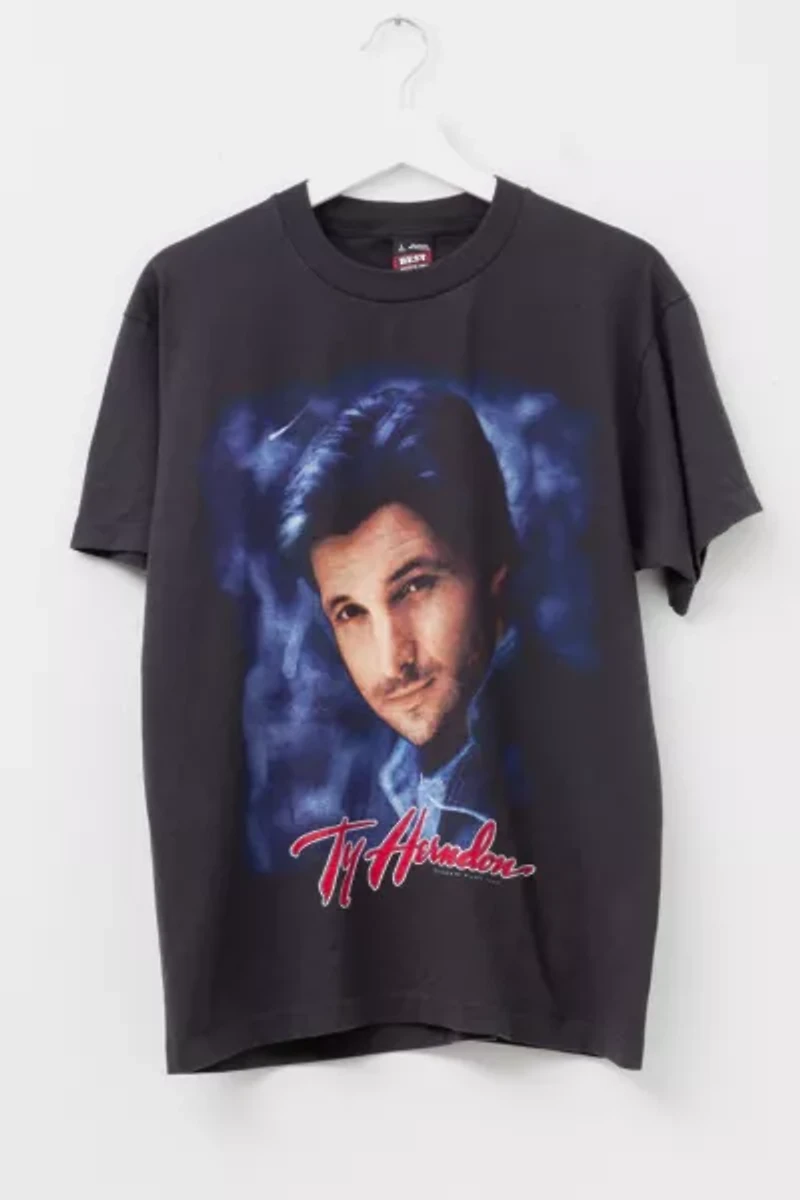 Vintage 1990s Ty Herndon Picture Graphic County Music T-Shirt Made in USA