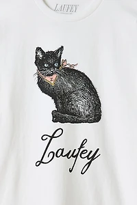 Laufey Black Cat Graphic Tee