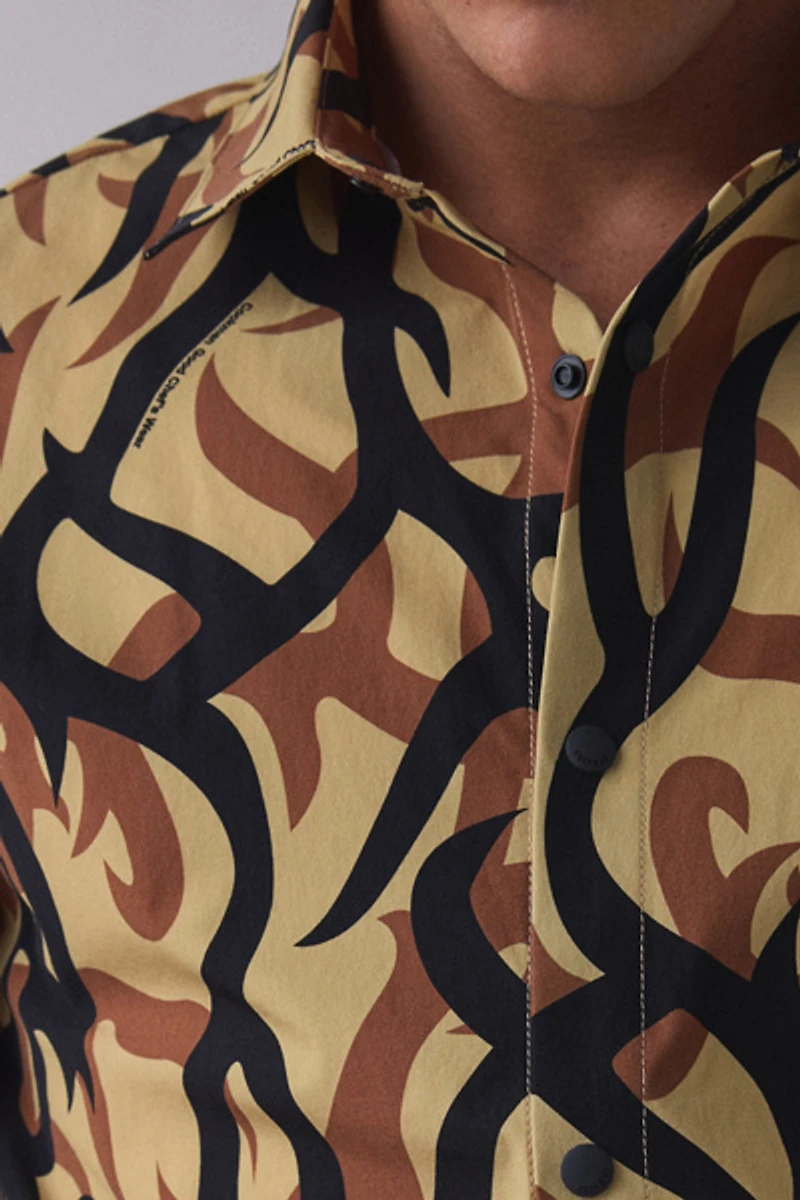 Cookman Abstract Camo Pattern Chef Shirt