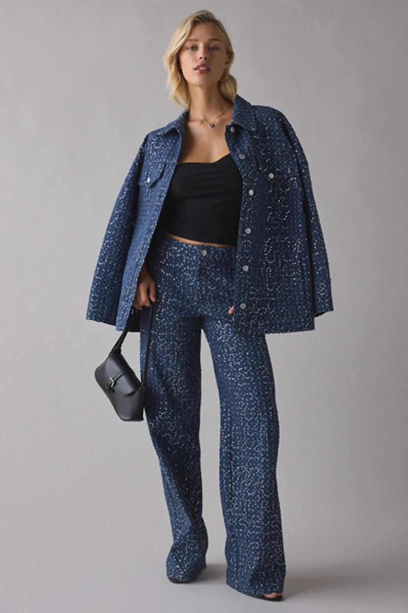 by.DYLN Valentina Sequin Embellished Baggy Jean