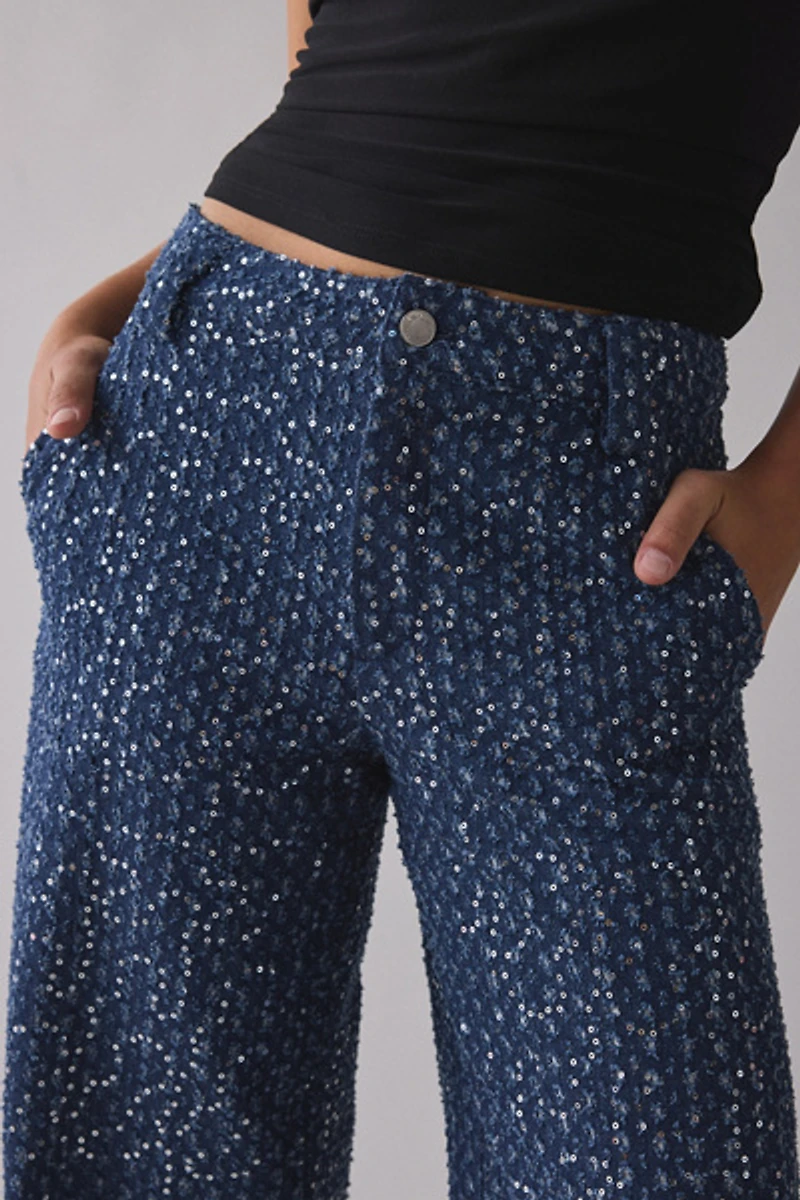 by.DYLN Valentina Sequin Embellished Baggy Jean