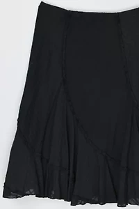 Vintage Y2k Paneled Black Midi Skirt
