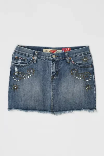 Vintage Y2k 7 For All Mankind Studded Denim Mini Skirt