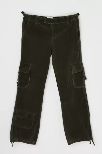 Vintage Y2k Dark Green Corduroy Cargo Pants