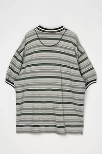 Vintage 90s Textured Striped Polo Shirt