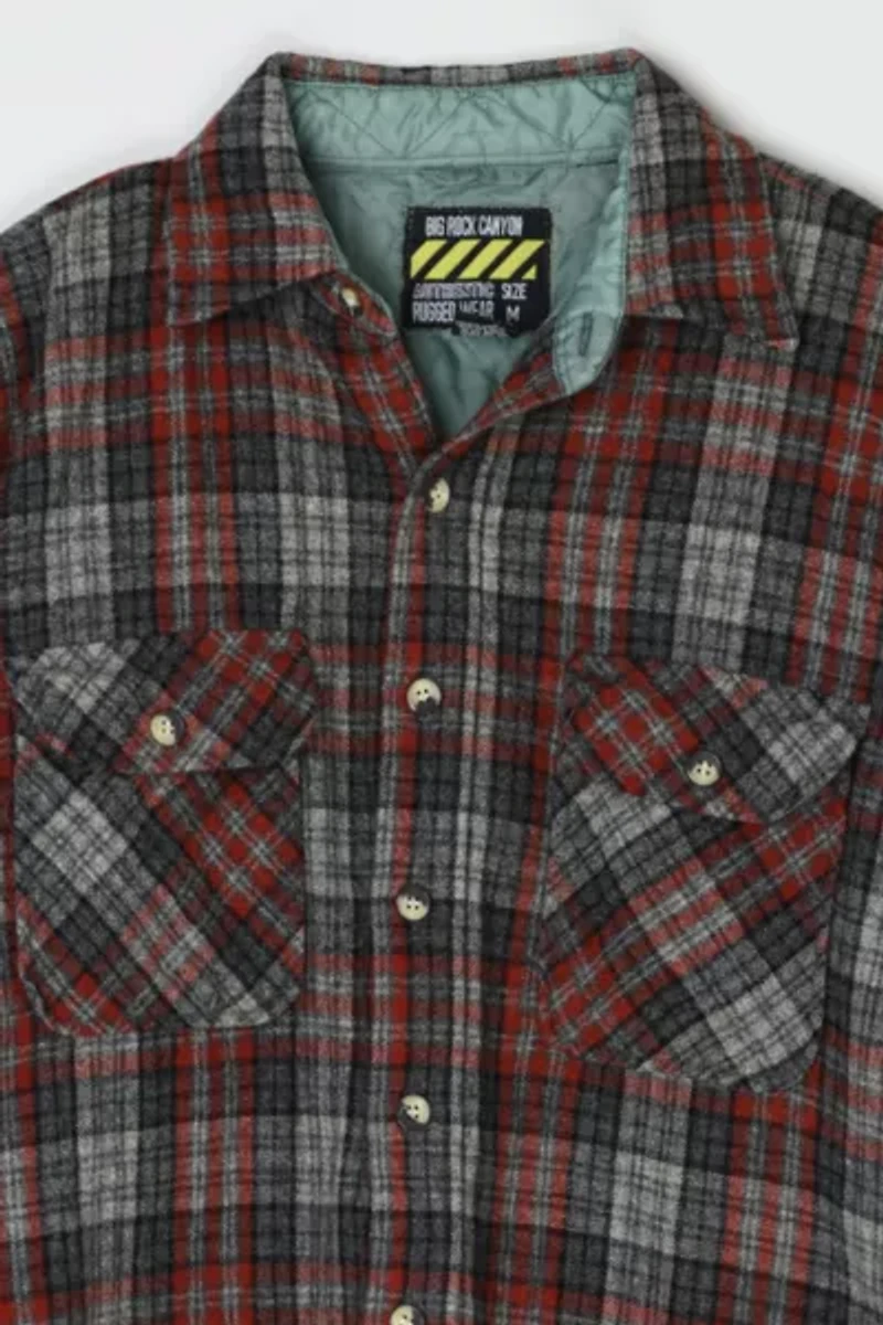 Vintage Y2k Quilted-Lined Flannel Shirt