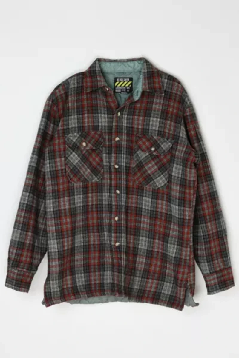 Vintage Y2k Quilted-Lined Flannel Shirt