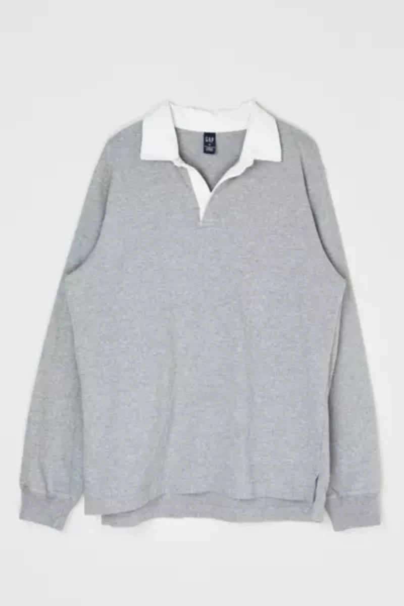 Vintage Y2k Gap Gray Rugby Shirt