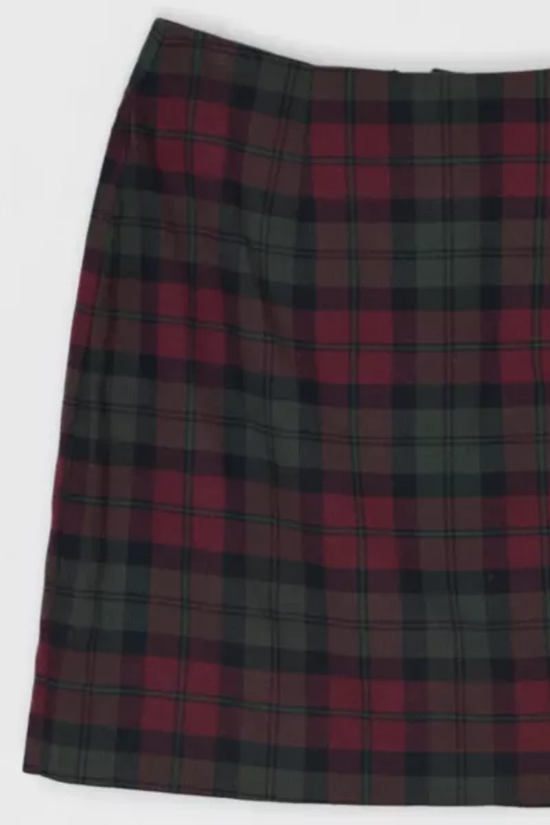 Vintage 90s Red and Green Plaid Mini Skirt