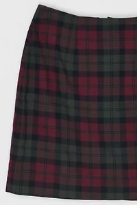 Vintage 90s Red and Green Plaid Mini Skirt