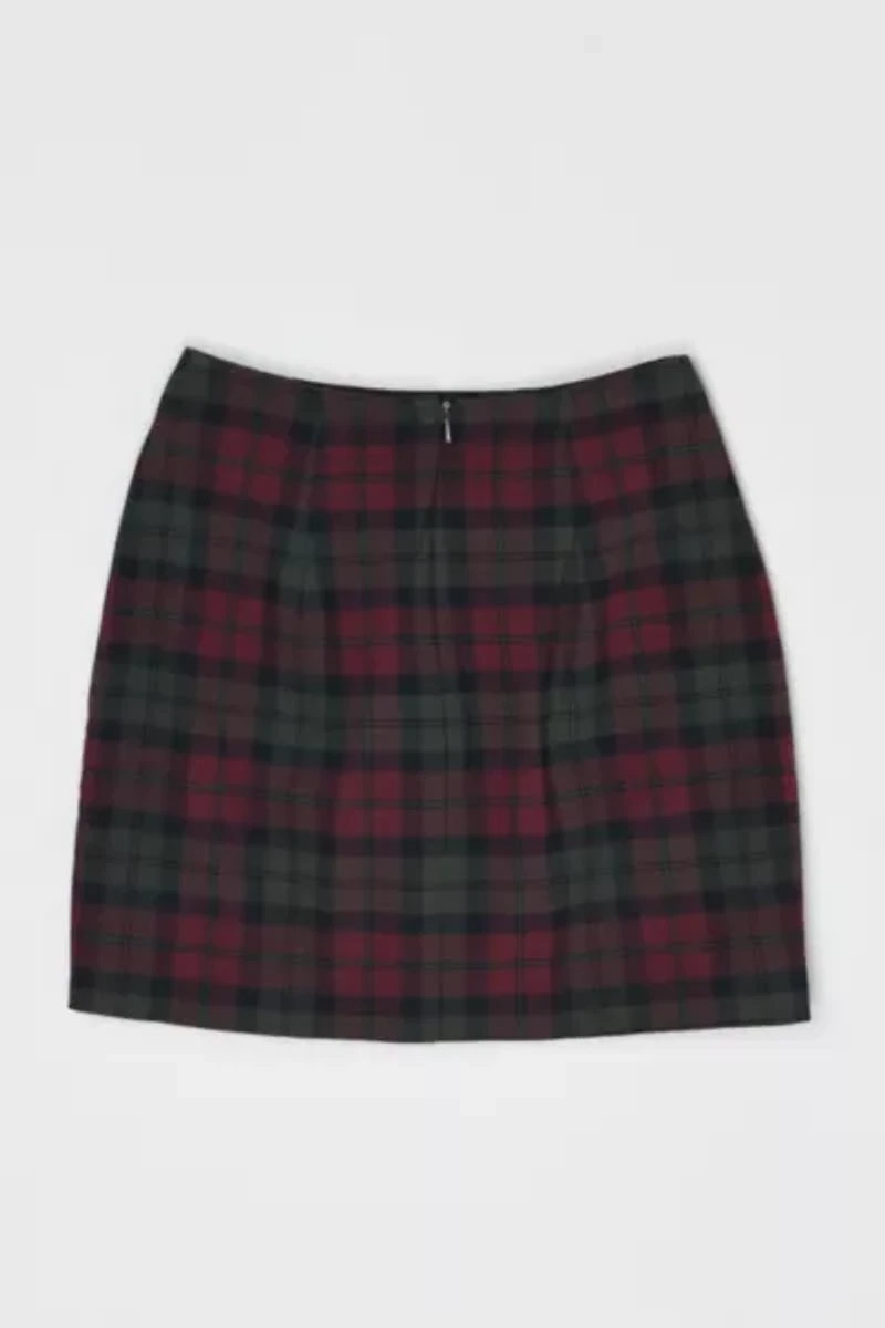 Vintage 90s Red and Green Plaid Mini Skirt