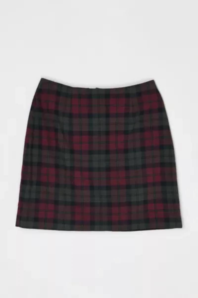 Vintage 90s Red and Green Plaid Mini Skirt