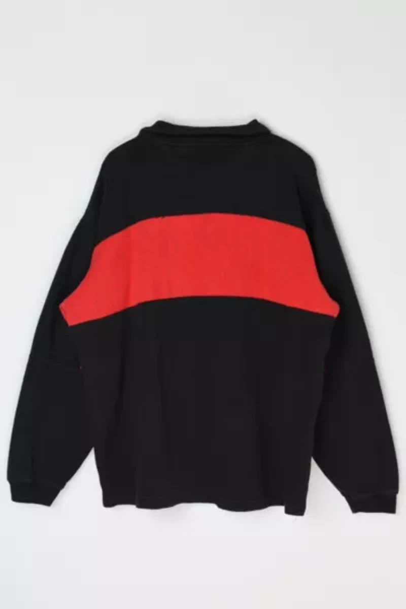 Vintage 90s Red & Black Quarter-Zip Sweatshirt