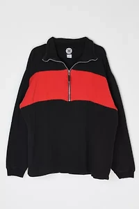 Vintage 90s Red & Black Quarter-Zip Sweatshirt
