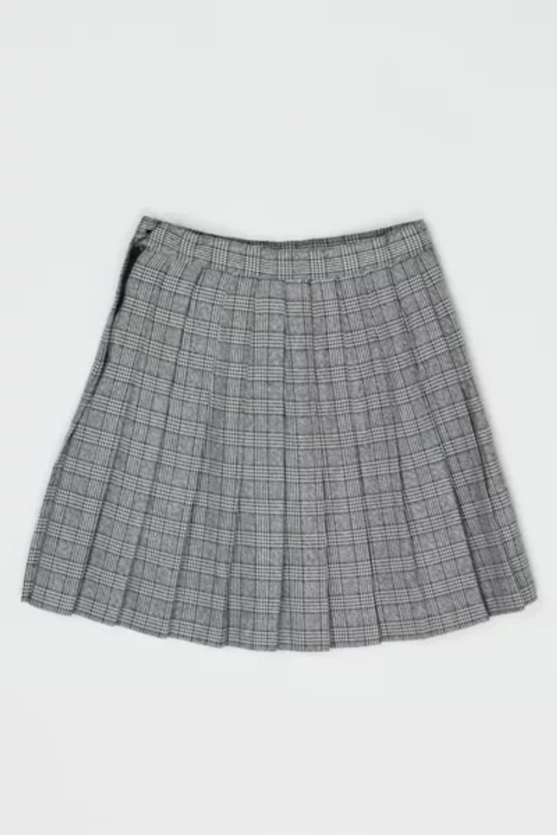 Vintage Y2k Black & White Plaid Pleated Mini Skirt