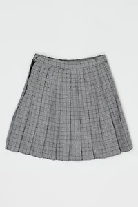 Vintage Y2k Black & White Plaid Pleated Mini Skirt