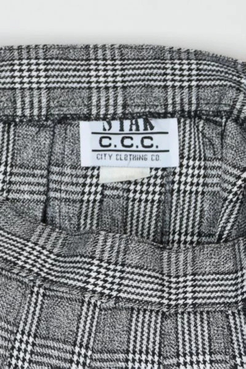 Vintage Y2k Black & White Plaid Pleated Mini Skirt