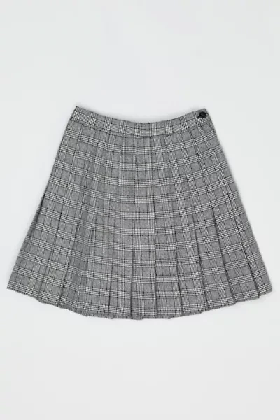 Vintage Y2k Black & White Plaid Pleated Mini Skirt
