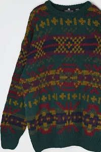 Vintage 90s Dark Green Heavy Knit Sweater