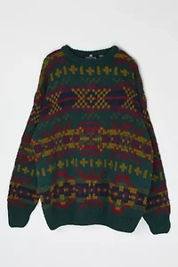 Vintage 90s Dark Green Heavy Knit Sweater