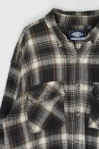 Vintage 90s Tan & Black Heavy Flannel Shirt