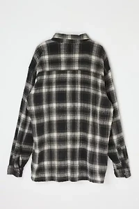 Vintage 90s Tan & Black Heavy Flannel Shirt