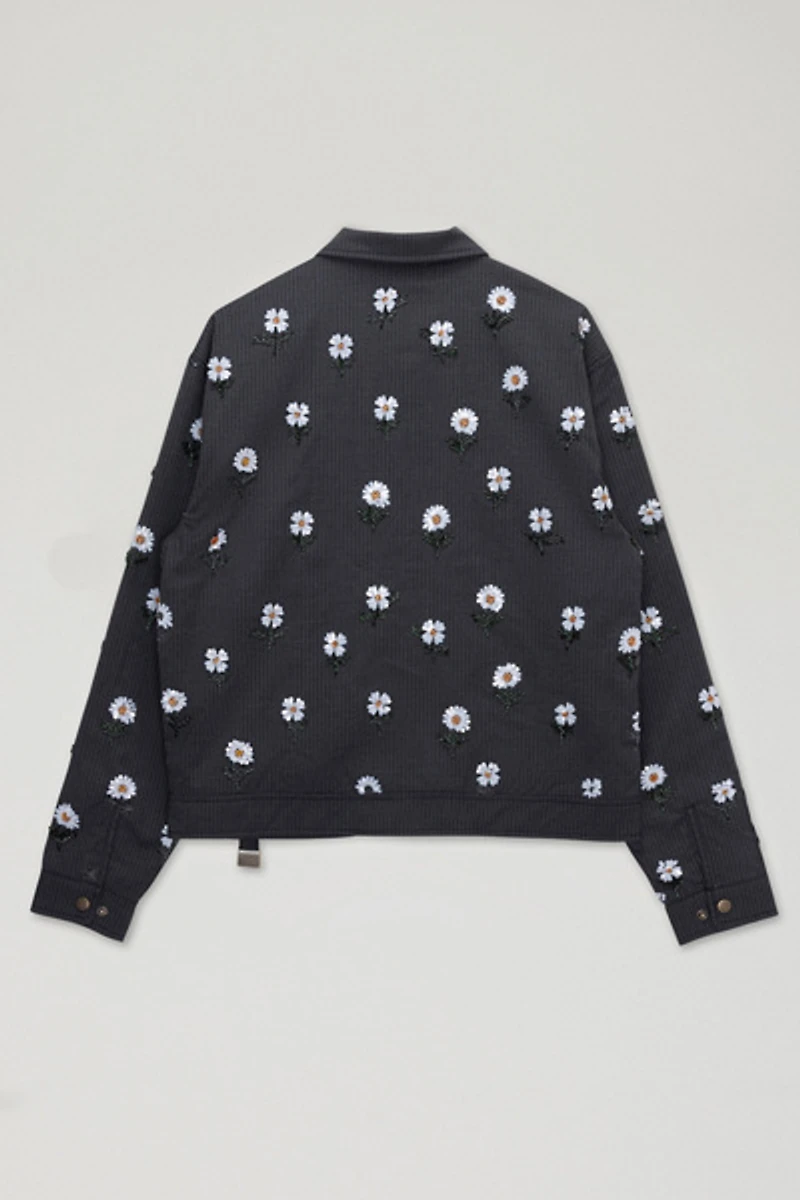 Honor The Gift Flower Beaded Zip-Up Jacket