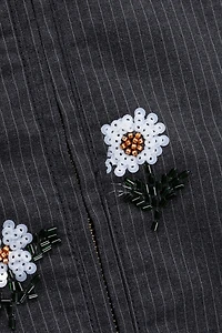 Honor The Gift Flower Beaded Zip-Up Jacket
