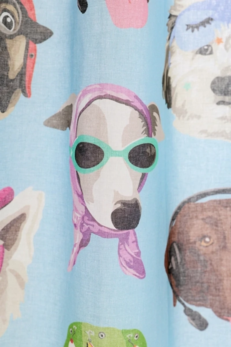 Dog Collage Patterned Shower Curtain