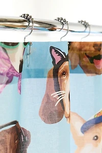 Dog Collage Patterned Shower Curtain