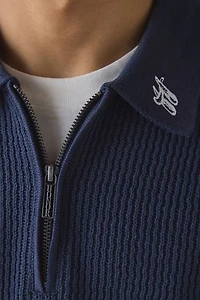 Honor The Gift Wavy Knit Quarter-Zip Polo Sweater