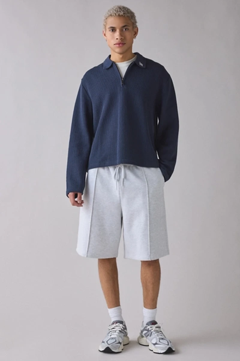 Honor The Gift Wavy Knit Quarter-Zip Polo Sweater