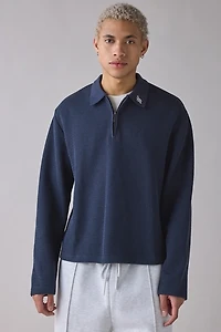 Honor The Gift Wavy Knit Quarter-Zip Polo Sweater