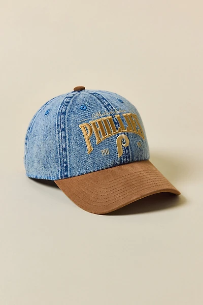 Mitchell & Ness MLB Philadelphia Phillies Denim & Faux Suede Baseball Hat